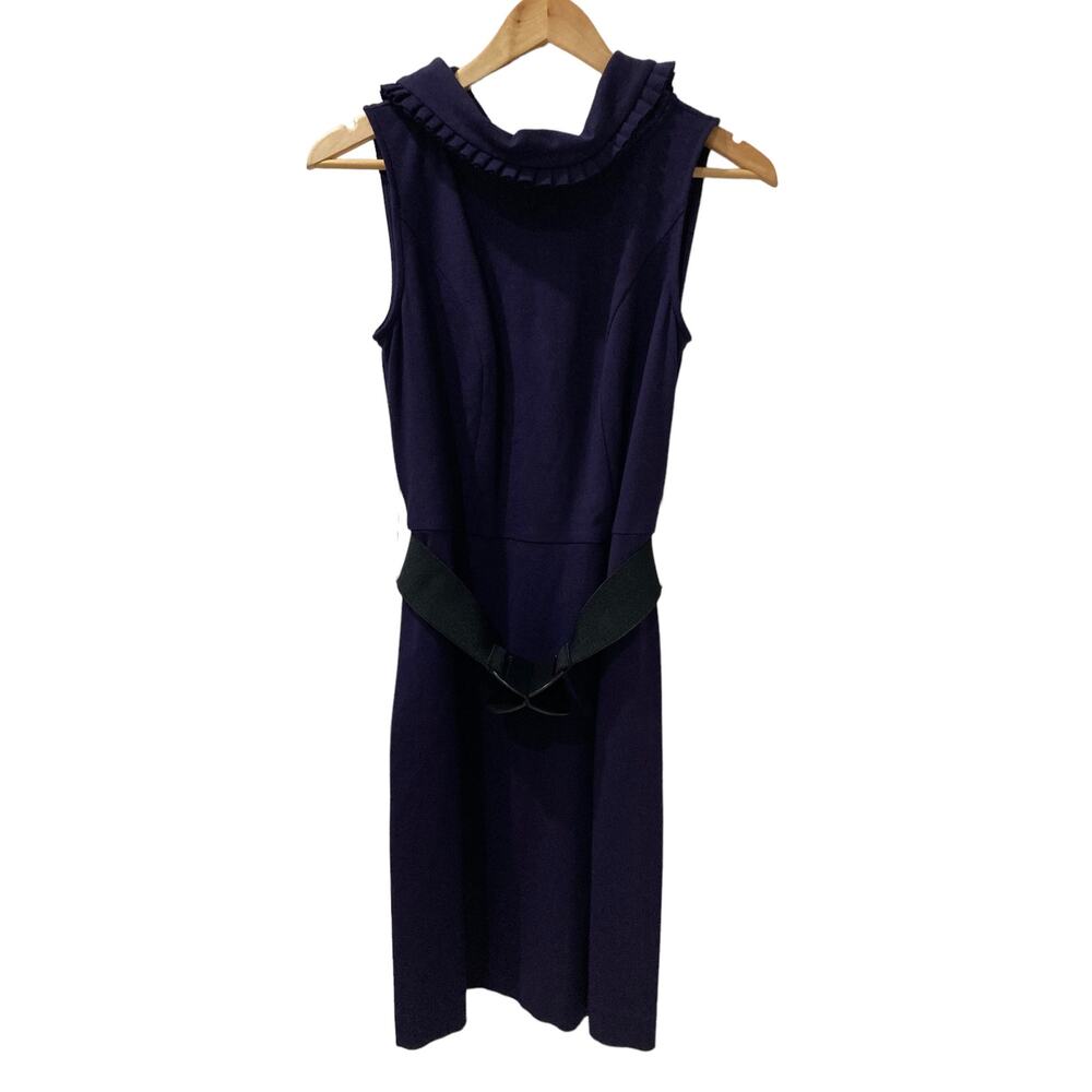 Tribute by Heni Neman Purple Sleeveless Belted Sheath Dress Size Small
